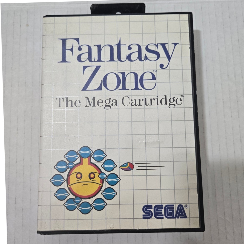 1986 Fantasy Zone Sega Master System Game Box and Cartridge 80s 8 Bit
